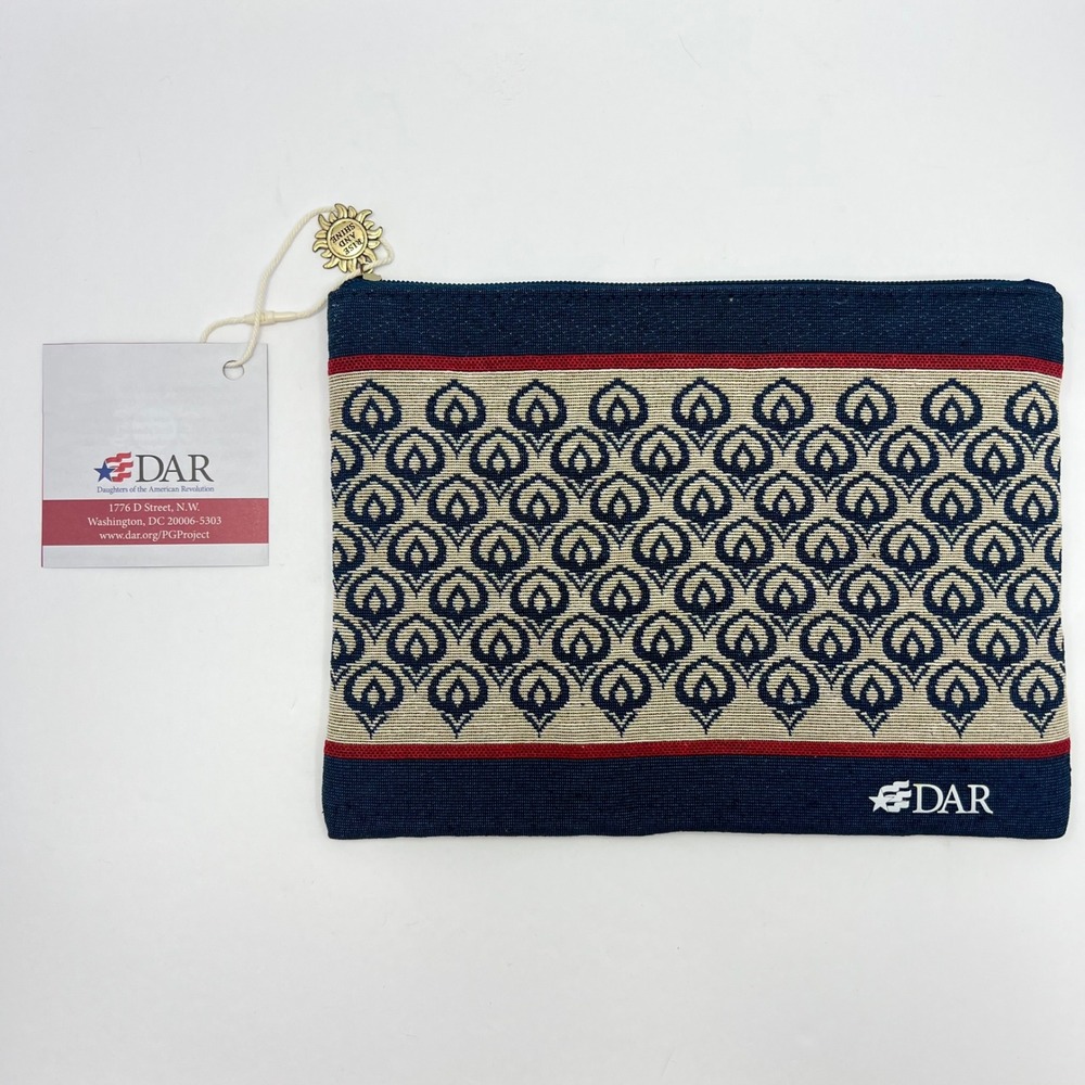 DAR Pouch Bag Woven Daughters of American Revolution Rise and Shine Patriotic